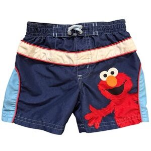 Vintage 2006 Sesame Street Elmo Swim Trunks — Size 12M